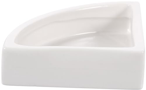 GALPADA Ciotola Bianca per Cibo e Acqua per Rettili in Ceramica Triangolare Antiscivolo per Lucertole da Terrario