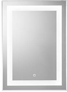 Croydex MM720700E Rookley Hang 'N' Lock Vertical Illuminated Mirror, Glass, Silver