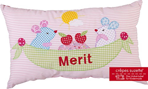 crepes suzette Namenskissen, Geschenk Arche Noah, Kissen mit Wunschnamen, Taufgeschenk Geburtsgeschenk, Babykissen, Geschenk Taufe Mädchen, Geschenk