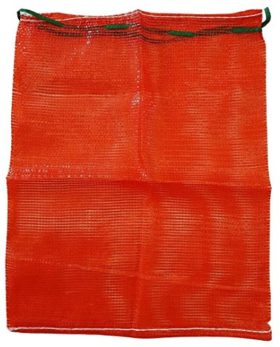 Forest Master Red Mesh Net Bags 55x80cm for Fruit & Logs - 25 | Red UV-Resistant Polypropylene, Drawstring Closure, Ventilated Storage for Produce or Logs
