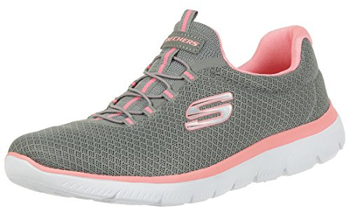Skechers Summits Top Player Damen Sneaker , Grey Mesh Pink Trim, 38.5 EU