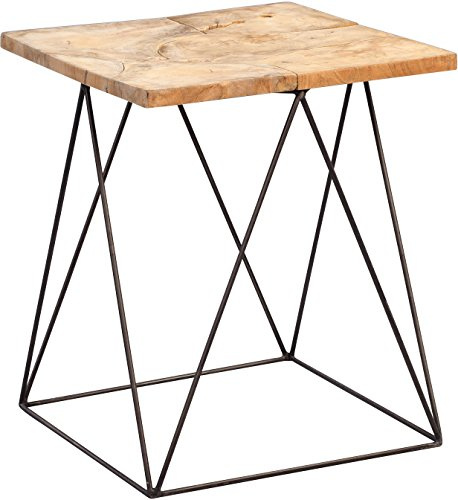 M2 Kollektion Luis Beistelltisch, Holz, Teak Wurzelholz, 40 x 40 x 48 cm