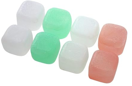 Fackelmann 49358 Lot de 8 glaçons réutilisables, glaçons en plastique, glaçons réutilisables, cubes à congeler, Plastique, Multicolore, 2,4 cm