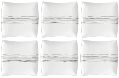 Set De 6 Assiettes Plates Carrée - 26 Cm X 26 Cm - Porcelaine