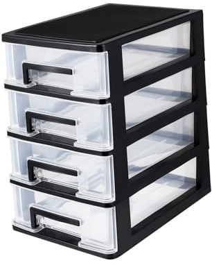 BESPORTBLE Schubladenbox Vierschichtiger Schrank Schublade Schrank Tragbare Multifunktionale Staubdichte Lagerregal Organizer ?bel Schubladenbox A4