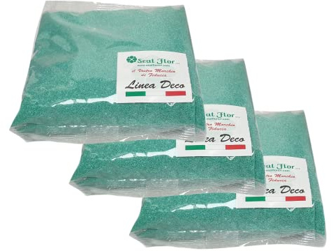 Sabbia colorata, sabbia per decorazione vasi 0,5 mm sacchetto da 3 kg (25 colori disponibili) (tiffany)