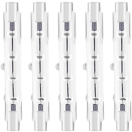YuZhou 5 PCS 8X 78mm J78 R7s Linear Halogen Floodlight Tungsten 120W Double Ended Floodlight Bulbs Tungsten Halogen Bulb Lamp Dimmable Security Light Bulb Diall Liner Lamps （Energy Class C