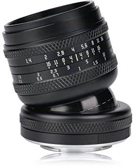 AstrHori 50mm F1.4 Lente ad ampia apertura Manuale full frame Obiettivo inclinabile 2 in 1 Compatibile con la fotocamera mirrorless Fuji Fujifilm X-Mount X-T2,X-T3,X-T4,X-T20,X-T30,X-T100,X-A1,ecc.