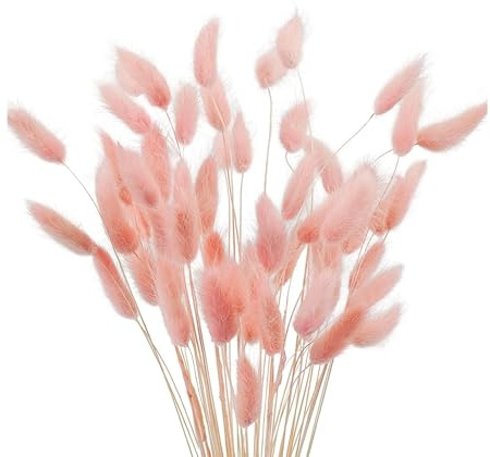 JKDHJK 50 Stück Pampasgras Rosa - 40cm Natürliche Getrocknete Trockenblumen zur Romantischen DIY Deko für Vase, Boho Wohnzimmer, Hochzeit & Tischdeko