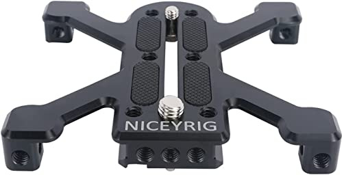 NICEYRIG Kamera-Schnellwechselplatte mit 1/4 Zoll auf 3/8 Zoll Schraubenadapter, kompatibel für Arca-Swiss Standard, geeignet für große DSLR- und spiegellose Kamera, mit 4 Füßen stabiler Unterstützung