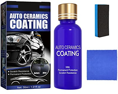 iSpchen Pulvérisation De Céramique Automobile 50 ML,Kit De Liquide Céramique Anti-adhésif Anti-Rayures pour Cire de Voiture Agent De Revêtement Cristallin pour Films Automobiles