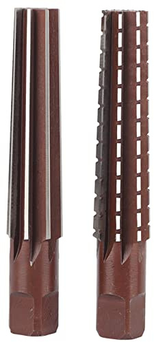 Alesatore Per Cono Morse, 2 Pezzi Alesatore Per Cono Morse Fine Ruvido Alesatore Manuale con Codolo Cilindrico in Acciaio Ad Alto Tenore di Carbonio Alesatori Fini E Ruvidi(MT4#)
