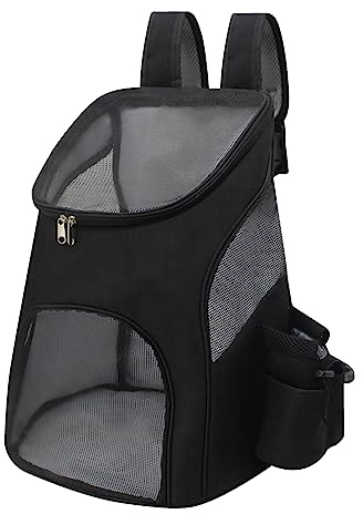 Galatée Haustiertrage-Rucksack, Eingang Oben, Tragbare Haustier-Reisetrage, Super Belüftetes Design, Von Fluggesellschaften Zugelassen, Ideal Für Reisen, Wandern, Camping(M, Schwarz)