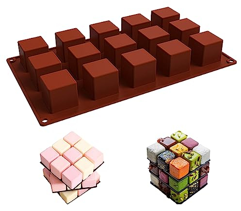 duoyif Moule Chocolat Carré, Moules Mini En Silicone à Chocolat, Moules à Chocolat Anti-Adhésifs, Moule Mini Tablette Chocolat, Moules En Silicone Carré pour Chocolat Bonbons Glaçons Pralines Gelées