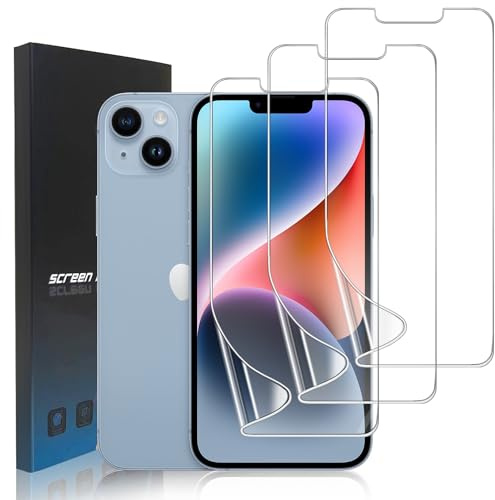 zonyee 3 Pezzi Pellicole Protettive in Idrogel Compatibile con iPhone 14, Trasparente HD Morbida TPU Protezione Schermo per iPhone 14 - [Non Vetro] Alta Sensibilità, Senza Bolle