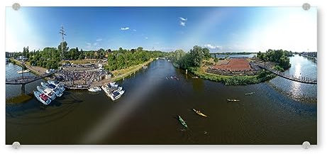 artboxONE Acrylglasbild 150x50 cm Städte Geesthacht Hafenbrücke 360°-Pano - Bild geesthacht