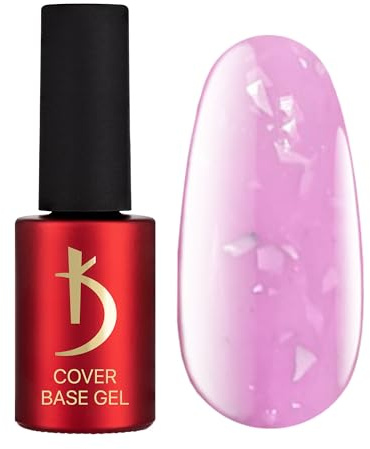 K Professional Base Coat - Base Gel Cover - Pink Flakes Camouflage -7ml- Unterlack - UV Nagellack - Gel Nägel - Rosa Flocken Tarnfarbe Glitzern Confetti - UV LED