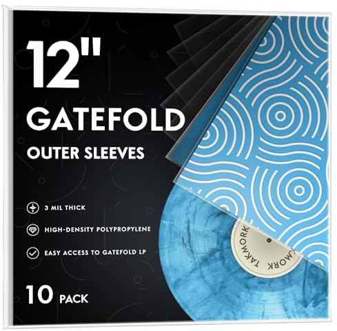 Gatefold Schallplattenhüllen 12 Zoll Kunststoff Vinyl LP Schutzhüllen 3 Mil Dicke Crystal Clear 10 Stück