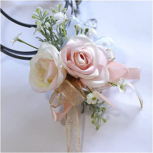 RWRAPS Handgelenk-Ansteckblume für Hochzeit, Boutonniere, rosa Rose, Party-Handgelenk-Blume, Hochzeit, Ansteckblume, Brautjungfer-Ansteckblume, Handblumen (Farbe: Ansteckblume 5) (Ansteckblume 1)