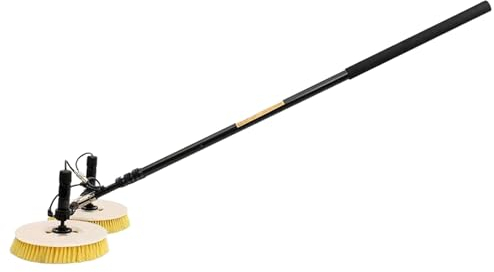 Lakenbroade Brosse de Nettoyage de Panneau Solaire, vitre extérieure Automatique Solaire, kit d'alimentation en Eau électrique, Brosse de Nettoyage de Piscine alimentée en Eau Extensible,GPBB7.5M