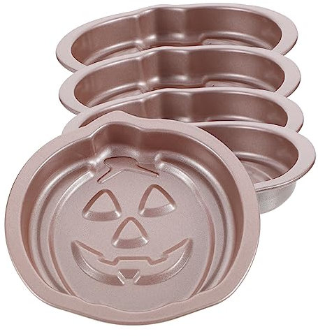 Amosfun 5 Pezzi Di Teglia Per Torta Di Zucca in Metallo Mini Teglia Per Torta in Acciaio Al Carbonio Teglie Per Torta Di Halloween Facili Da Pulire Per Budino
