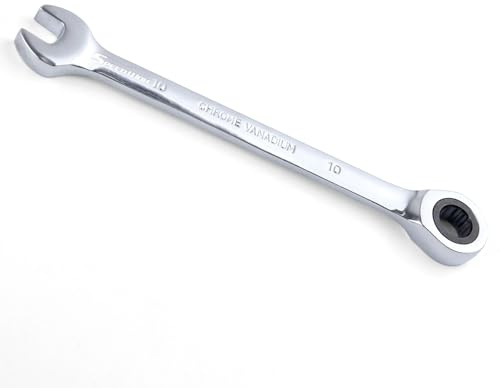 SPEEDWOX 10mm Ratchet Wrench 72 Teeth Ratchet Wrench Industrial Grade Gear Spanner with 12-Point Design Box End Head 72-Tooth Ratcheting Combination Wrench Spanner for Projects with Tight Spaces