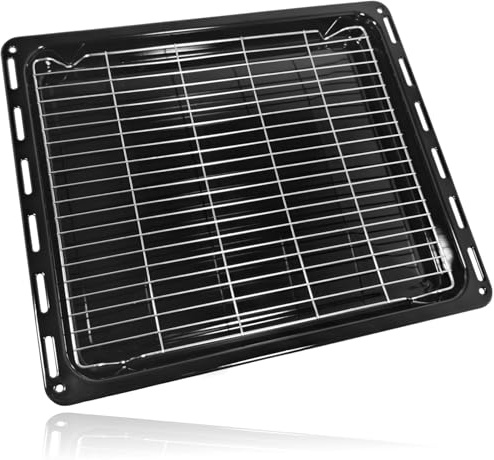 SPARES2GO Universal Oven Grill Tray Shelf for Belling for New World for Stoves Pan Base and Grid Rack (46.5cm x 37.5cm) 465mm x 375mm