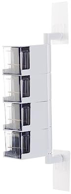 TOPBATHY 360degree Spice Organizer Wall Mount Rack Rotating Storage Box White Easy Access Condiment Jars