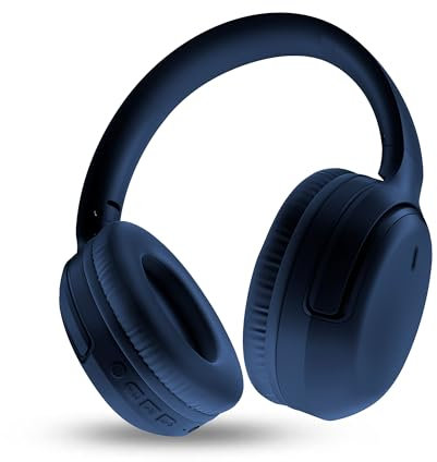 Energy Sistem Rizz - Auriculares Bluetooth Plegables con 50h de batería, Carga rápida, diseño Plegable, Deep Bass, conexión multidispositivo, Asistente de Voz y Hechos con plástico Reciclado. (Azul)