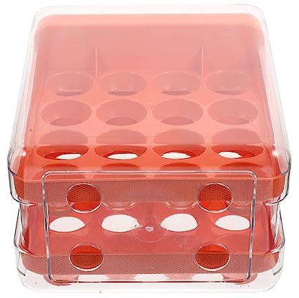 jojofuny Cartón de Huevos Organizador para Refrigerador Bandeja para Huevos de Cajón Huecos Color Naranja para Cocina y Despensa