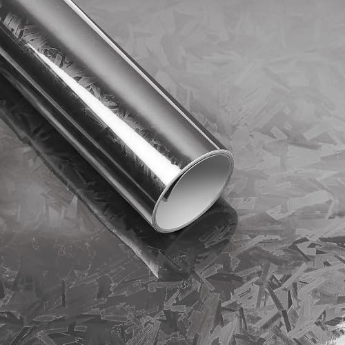 Forged Carbon Folie,Glänzend Selbstklebend Autofolie aus Vinyl für Auto,Motorrad,Fahrrad DIY innen außen,150 X 30cm,Auto Schutz Carbon Folie (Galvanisch schwarz, 150X30CM)