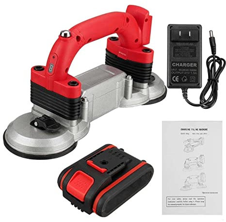 Double Ventouses Carrelage Machine Avec 2 Batteries Carreaux 5 Vitesse Réglable Carrelage Vibrateur Plancher Ventouse Outils De Pose
