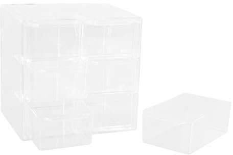Yardenfun Boîte Rangement Lentilles de Contact Acrylique Transparent Organisateur à Compartiments Compact et Portable Protection Poussière pour Lentilles Voyage et Usage Quotidien