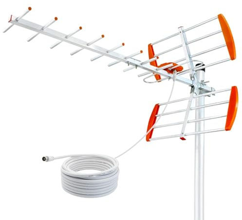 Outdoor Loft TV Aerial, Aerial for Loft Freeview HDTV 120+ miles Long Range