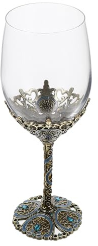 TOYANDONA Verre à Vin en Cristal sans Plomb Coupe à Pied Émaillée Rouge Gobelet Créatif Réutilisable pour Fêtes Mariage et Bar à Domicile 1 Pièce