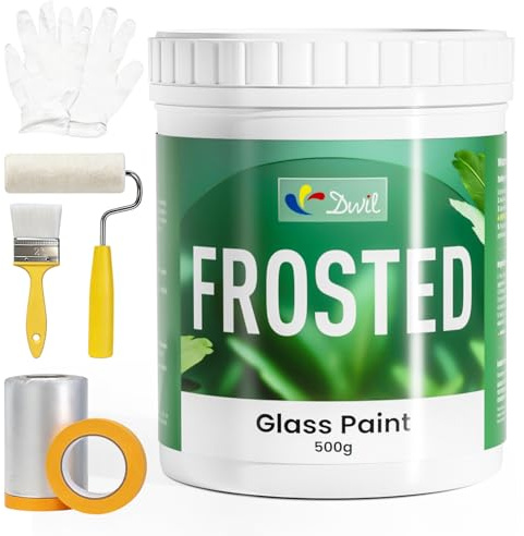 DWIL Frosted Glass Paint, 16oz Window Privacy Paint, Waterproof Frosted Glass Spray, UV Resistant Window Privacy Film for Bathroom Kitchen Door