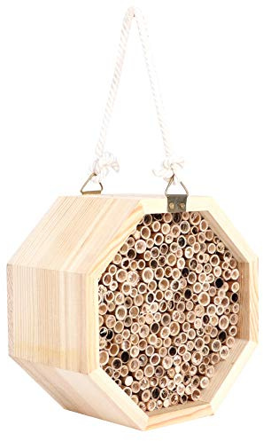 Qcwwy Trä Insektsbihus, Natural Wood Bug Hotel, Häckningslåda för Utomhusträdgårdsdekoration Djurhem