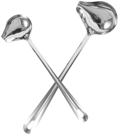 SUPVOX Cucharas para Salsa de Cocina 2 Piezas Acero Inoxidable Tamaño Grande y Pequeño Cucharas para Servir Sopa Accesorios para Restaurante y Decoración de Salsas