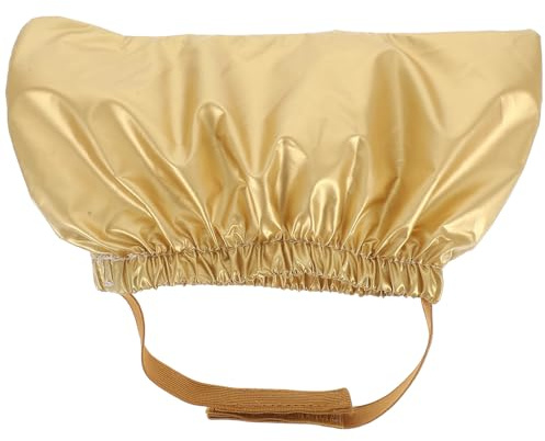 COSMOBETTY Gorro de Ducha y Protección para Orejas para Mascotas Dorado con Correa Ajustable, Reutilizable Adecuado para Baño en Casa