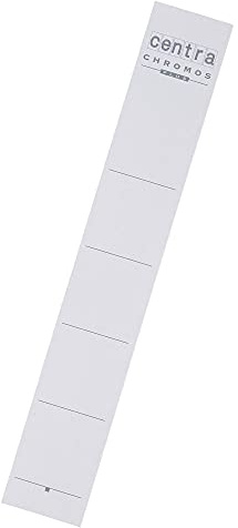 Centra Étiquettes de Remplacement pour Classeurs à Levier en Plastique avec Dos 50 mm, Court et Étroit, 30 x 190mm, Carton, 290216, Blanc, Lot de 10 Étiquettes