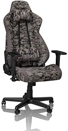 NITRO CONCEPTS S300 Gamingstuhl - Ergonomischer Bürostuhl Schreibtischstuhl Chefsessel Bürostuhl Pc Stuhl Gaming Sessel Stoffbezug Belastbarkeit 135 Kilogramm - Urban Camo