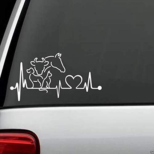 myrockshirt Herzschlag Tiere Hund Katze Kuh Pferd Bauernhof Landwirtschaft Aufkleber,Sticker,Decal,Autoaufkleber,UV&Waschanlagenf