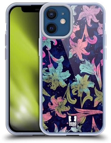 Head Case Designs Lilla Stampe Ombra Custodia in Gel [Protezione di Grado Militare] Compatibile con Apple iPhone 12 Mini E Compatibile con MagSafe