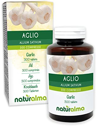 Garlic (Allium sativum) Bulbs Naturalma - 150 g - 300 Tablets - Food Supplement - Natural and Vegan