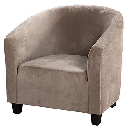 Housse de chaise en velours doux pour baignoire, housses de chaise à haute élasticité, housses douces pour chaises de club, housses pour fauteuil pour salle à manger, salon, café (marron)