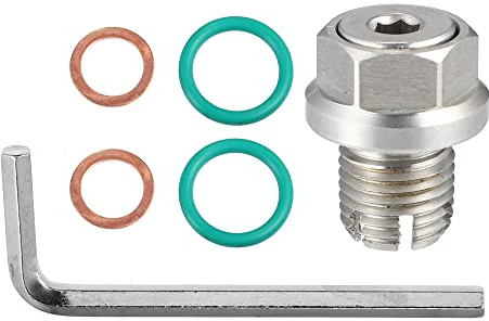 X AUTOHAUX 1 Set M14-1.5 x 15mm Oversize Piggyback Oil Drain Plug Stainless Steel Self Tapping Oil Pan Thread Repair Kit for Car Motorcycle Silver Tone