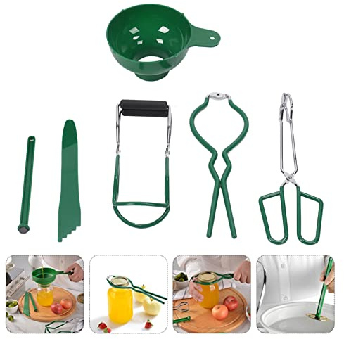 6-teiliges Einmach-Set, Einmachzubehör-Starter-Set Einmachzubehör mit Glasheber, Schraubenschlüssel, Trichter, Küchenzange, Seifenblasen-Popper, Magnetischer Deckelheber