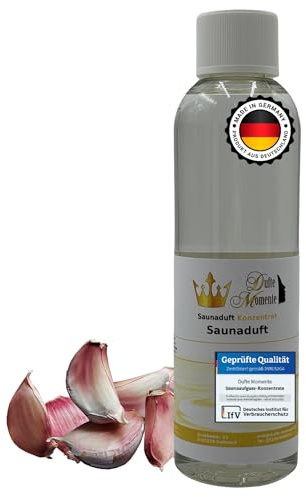 Dufte Momente Saunaaufguss-Konzentrat Knoblauch – 250 ml – intensiv & würzig – konzentriert & ergiebig – zertifizierte Profi-Qualität – vegan & Made in Germany
