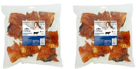 Dehner Lieblinge Hundesnack, Rindergaumenfleisch, 400 g (Packung mit 2)