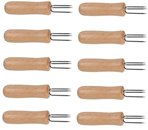 IMIKEYA 10pièces Fourchettes Acier Avec Poignée Design à Dents Pour Épis De Fruits Et Barbecue Pour Picnics Et Activités Extérieur